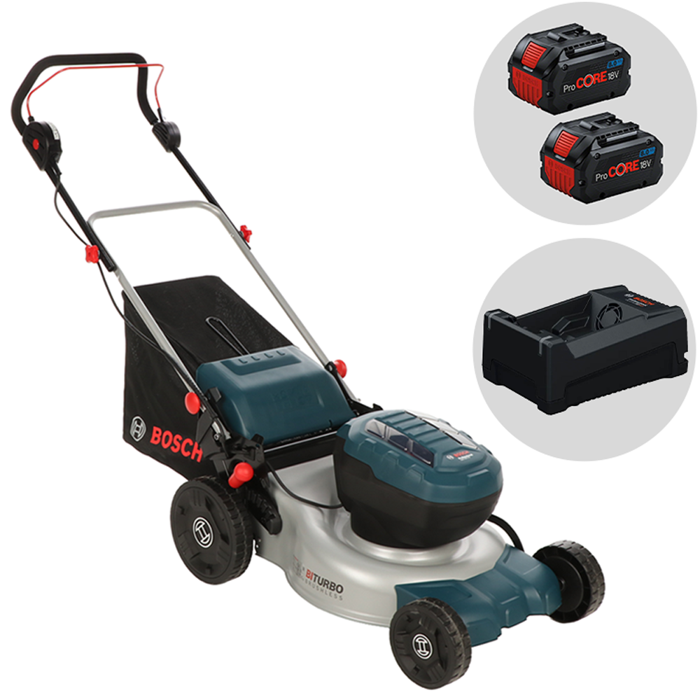 Bosch Professional GRA 18V2-46 Akku-Rasenmäher – 46 cm Schnittbreite – zum Schieben – mit Fangkorb – Ansicht 1