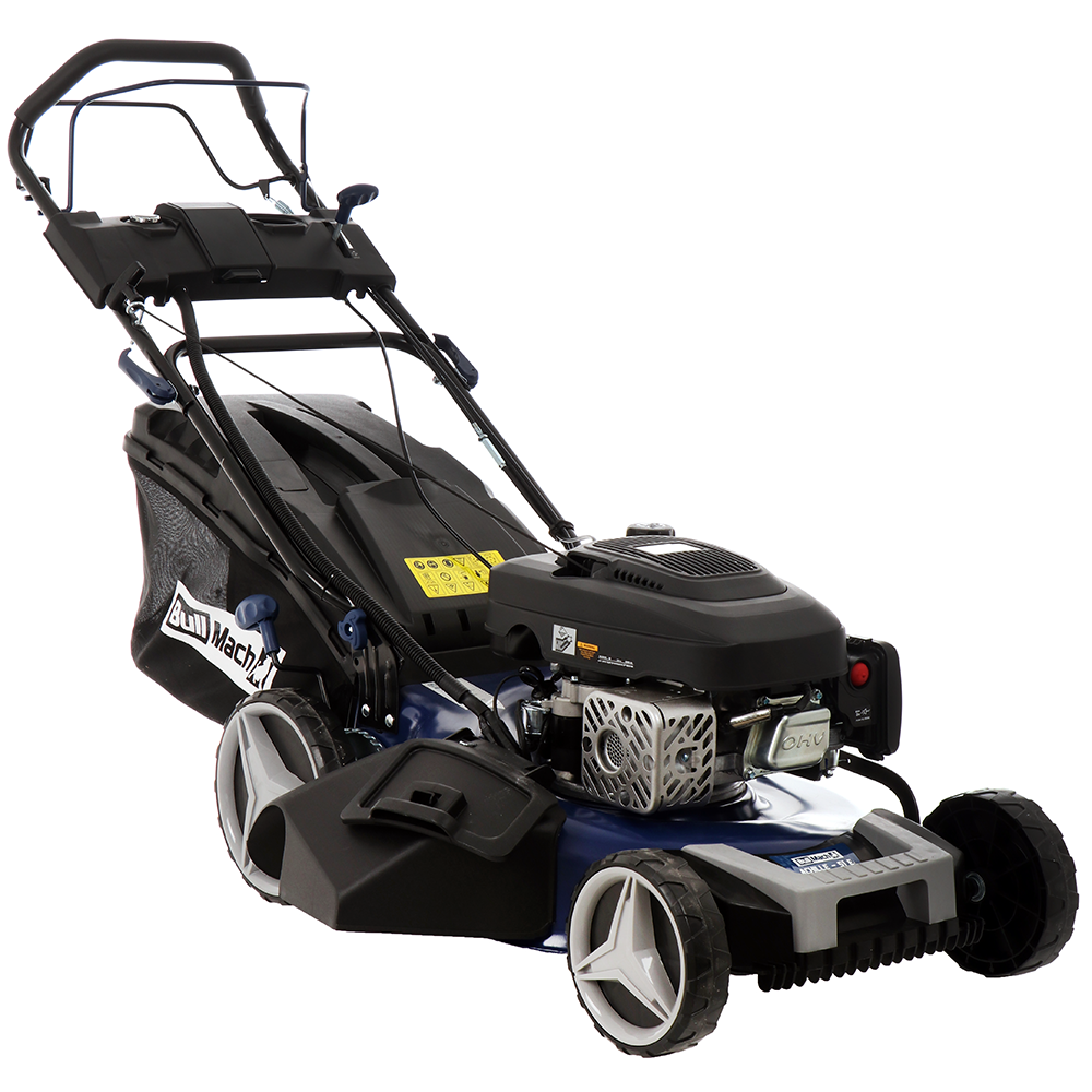BullMach ACHILLE 51 E Benzin-Rasenmäher – 51 cm Schnittbreite – Heckantrieb – mit Fangkorb – Ansicht 1