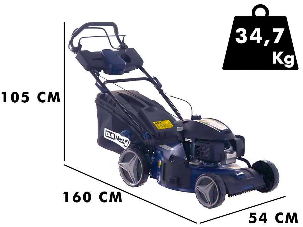 BullMach ACHILLE Benzin-Rasenmäher – 51 cm Schnittbreite – Heckantrieb – mit Fangkorb – Ansicht 2