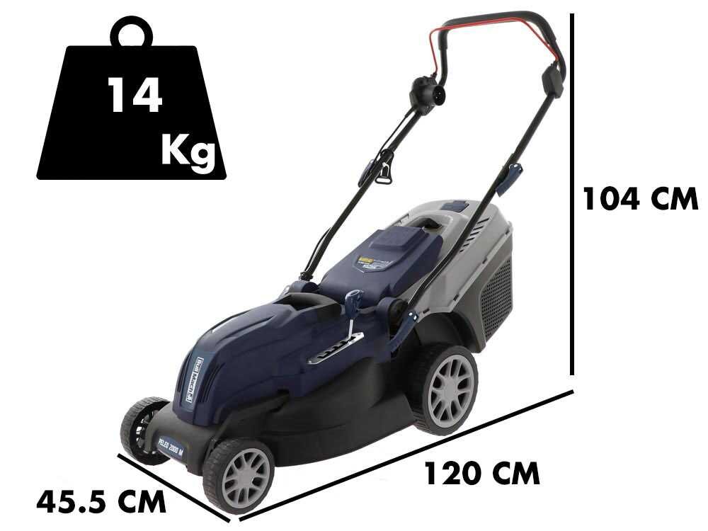 BullMach PELEO 2000 M Elektro-Rasenmäher – 42 cm Schnittbreite – zum Schieben – mit Fangkorb – Ansicht 2