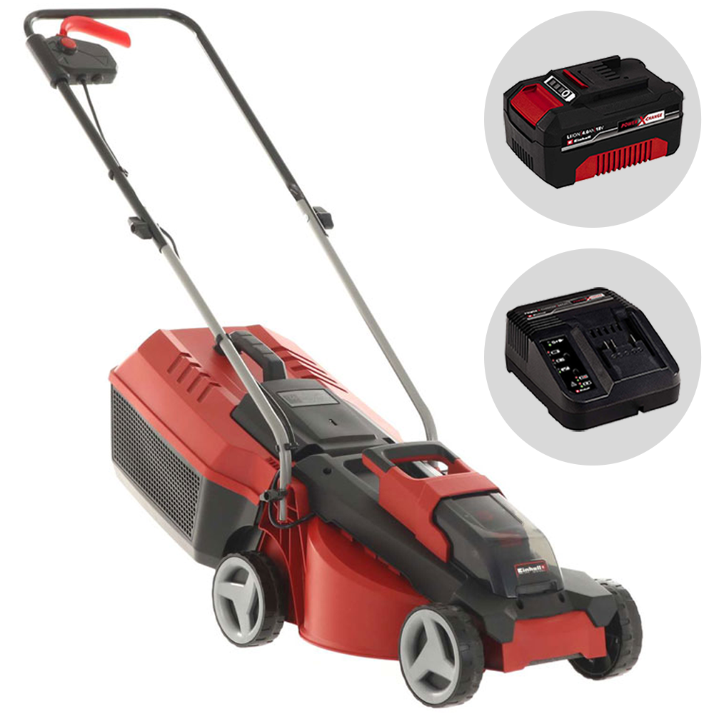 Einhell GE-CM 18/30 Li PXC Akku-Rasenmäher – 30 cm Schnittbreite – zum Schieben – mit Fangkorb – Ansicht 1