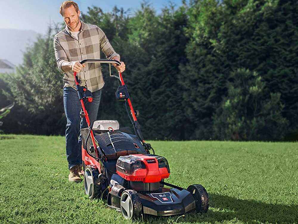 Einhell GE-CM 36/47 S HW Li Akku-Rasenmäher – 47 cm Schnittbreite – mit Radantrieb – mit Fangkorb – Ansicht 3