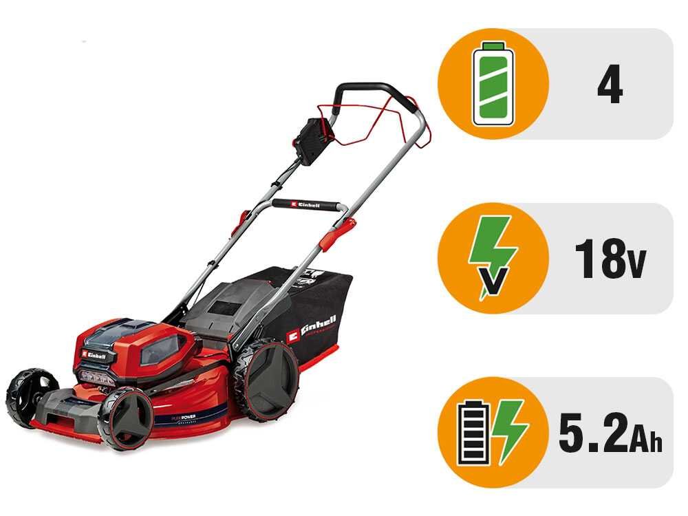 Einhell GP-CM 36/52 S Li BL Akku-Rasenmäher – 52 cm Schnittbreite – mit Radantrieb – mit Fangkorb – Ansicht 3