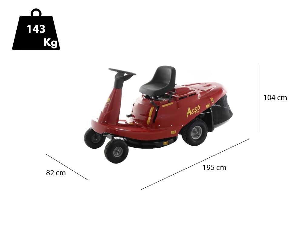 Rider Eurosystems ASSO 67 Mini rider Aufsitzmäher – 67 cm Schnittbreite – Mechanisch – Fangkorb 150 l – Ansicht 2