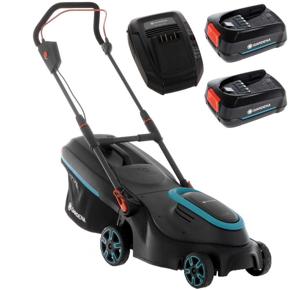 Gardena PowerMax 37/36V P4A Akku-Rasenmäher – 37 cm Schnittbreite – zum Schieben – mit Fangkorb – Ansicht 1