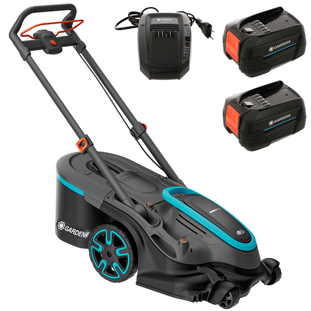 Gardena PowerMax Duo 46/36V P4A Akku-Rasenmäher – 46 cm Schnittbreite – zum Schieben – mit Fangkorb – Ansicht 1
