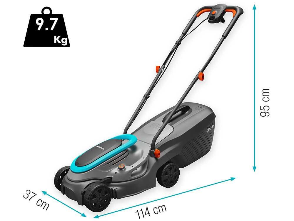 Gardena PowerMax 32/1200 Elektro-Rasenmäher – 32 cm Schnittbreite – zum Schieben – mit Fangkorb – Ansicht 2