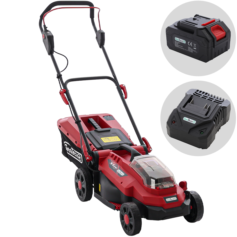 Geotech X-Line LM Akku-Rasenmäher – 33 cm Schnittbreite – zum Schieben – mit Fangkorb – Ansicht 1