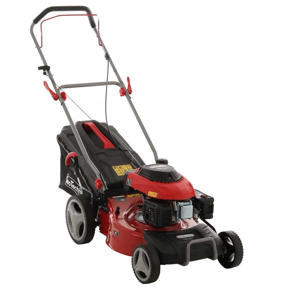 GeoTech Pro S46-140B Benzin-Rasenmäher – 46 cm Schnittbreite – zum Schieben – mit Fangkorb – Ansicht 1