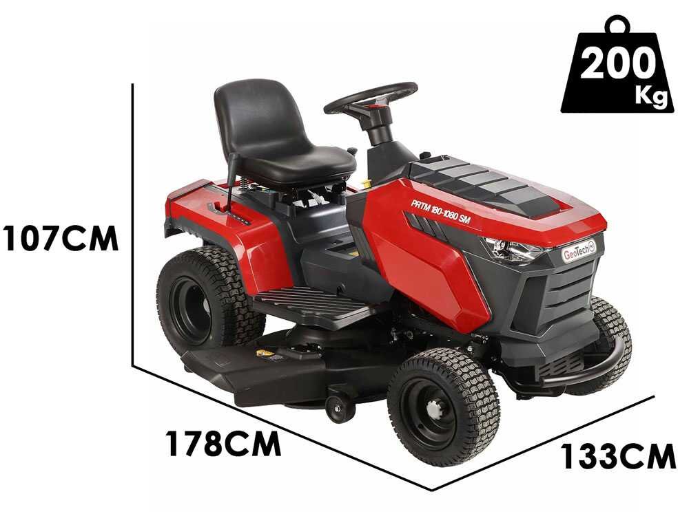 GeoTech Pro PRTM 180-1080 SM Rasentraktor – 108 cm Schnittbreite – Mechanisch – mit Mulchfunktion – Ansicht 2