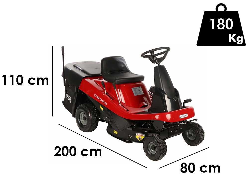 GeoTech Pro GT-MR 76 Rasentraktor – 76 cm Schnittbreite – Mechanisch – Fangkorb 170 l – Ansicht 2