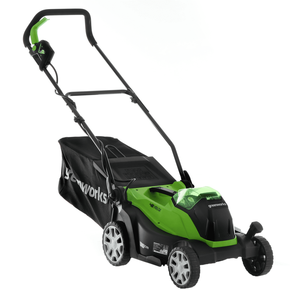 Greenworks G48LM36 Akku-Rasenmäher – 36 cm Schnittbreite – zum Schieben – mit Fangkorb – Ansicht 1