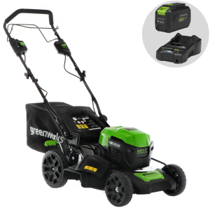 Greenworks GD48LM46SP Akku-Rasenmäher – 46 cm Schnittbreite – Heckantrieb – mit Fangkorb – Ansicht 1