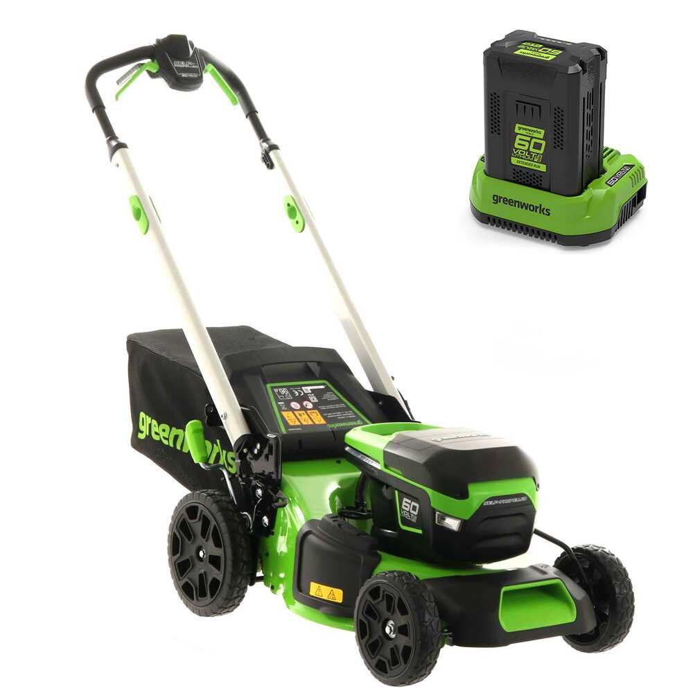 Greenworks GD60LM46SPK4 Akku-Rasenmäher – 46 cm Schnittbreite – Heckantrieb – mit Fangkorb – Ansicht 1