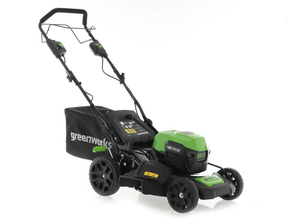 Greenworks GD48LM46SP Akku-Rasenmäher – 46 cm Schnittbreite – Heckantrieb – mit Fangkorb – Ansicht 3