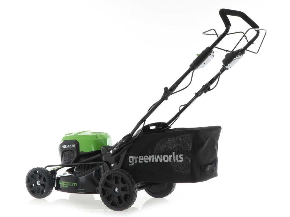 Greenworks GD48LM46SP Akku-Rasenmäher – 46 cm Schnittbreite – Heckantrieb – mit Fangkorb – Ansicht 5