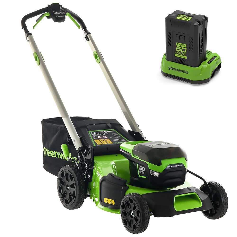 Greenworks GD60LM51SPK4 Akku-Rasenmäher – 51 cm Schnittbreite – Heckantrieb – mit Fangkorb – Ansicht 1