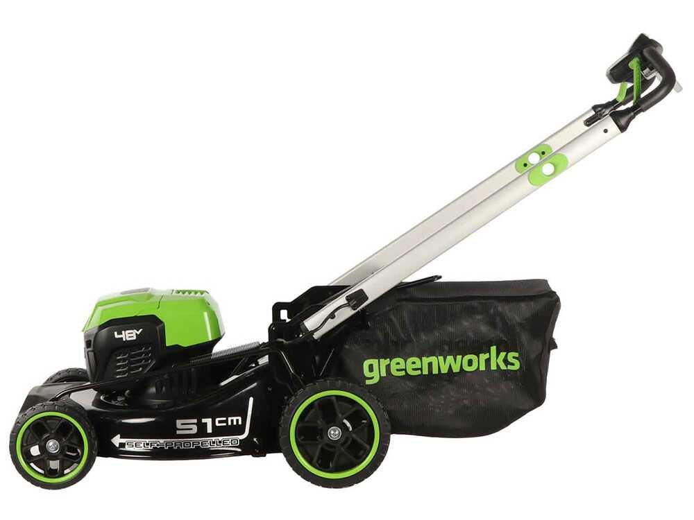 Greenworks GD48LM51SPIIK5 Akku-Rasenmäher – 51 cm Schnittbreite – Heckantrieb – mit Fangkorb – Ansicht 4