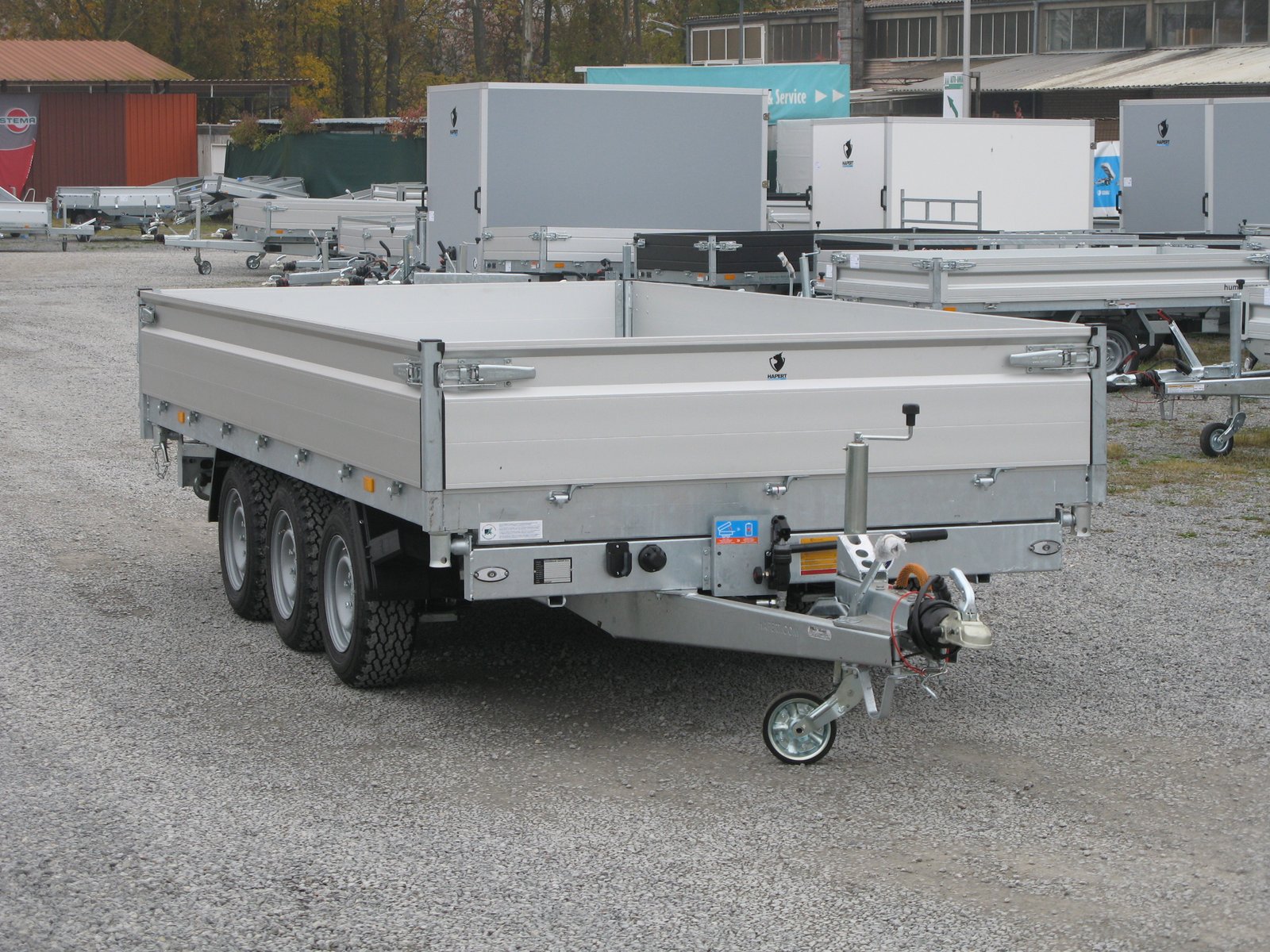 Hapert 3-Seiten-Kipper Cobalt HM-3 - 3500 3 Achs Multi 14 Zoll – 3 Achs 4050 x 2000 40cm AluBW, Parabel-FW – Ladefläche 405 × 200 cm – 3500 kg – 3-Achser – Ansicht 1
