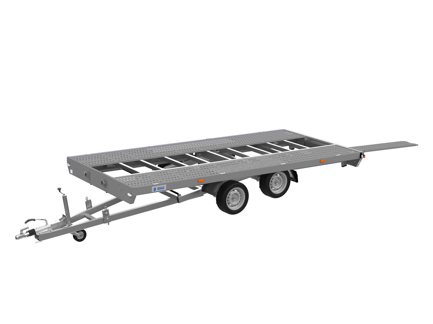 Hapert Autotransporter Indigo HTA-2 - 3000 - 4550 x 2100 – Ladefläche 455 × 210 cm – 3000 kg – Tandemachser – Ansicht 1