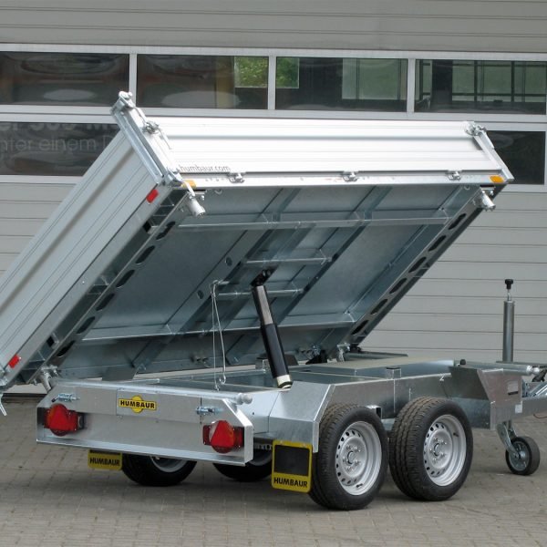Humbaur 3-Seiten-Kipper HTK 2700.27 ALU – E-Pumpe – Ladefläche 267 × 150 cm – 2700 kg – Tandemachser – Ansicht 1