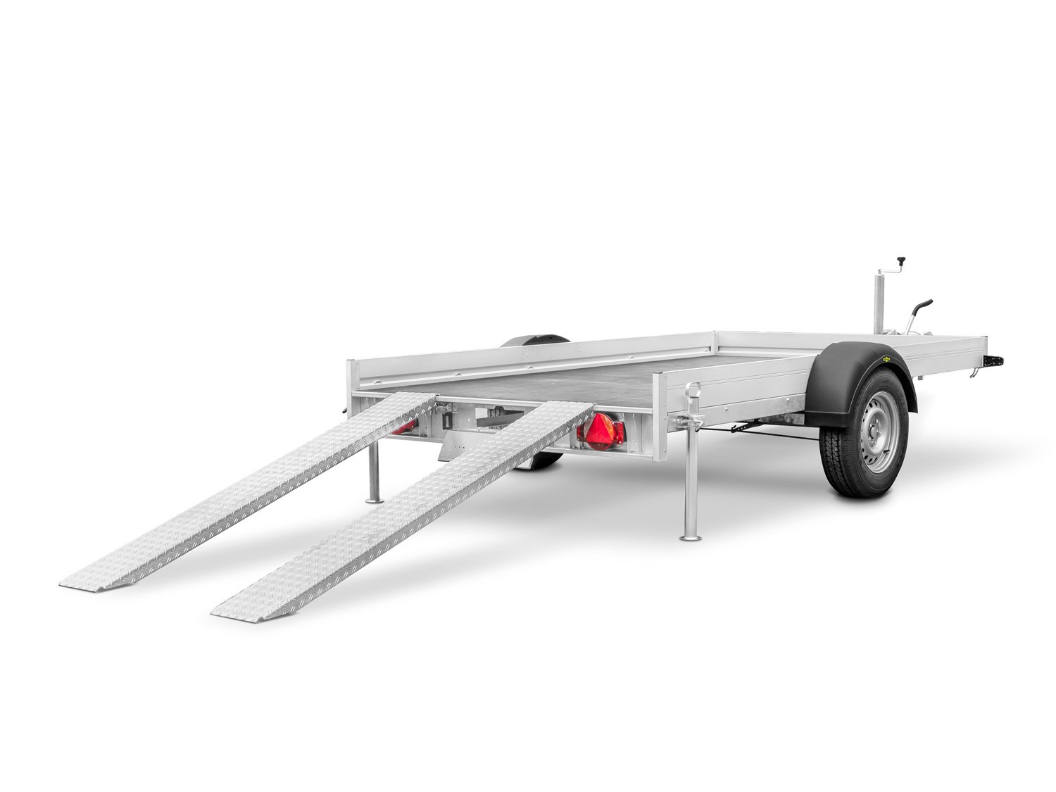 Humbaur Autotransporter KFT153117 – Fahrzeugpaket mit 2 Rampen – Ladefläche 311,5 × 176,5 cm – 1500 kg – Einachser – Ansicht 1
