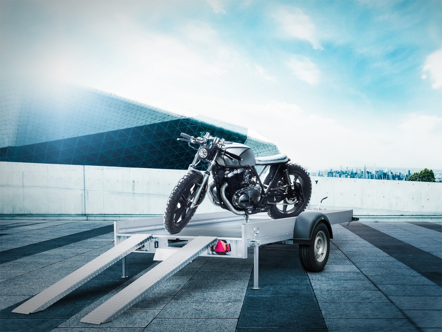 Humbaur Autotransporter KFT153117 – Motorradpaket – Ladefläche 311,5 × 176,5 cm – 1500 kg – Einachser – Ansicht 4
