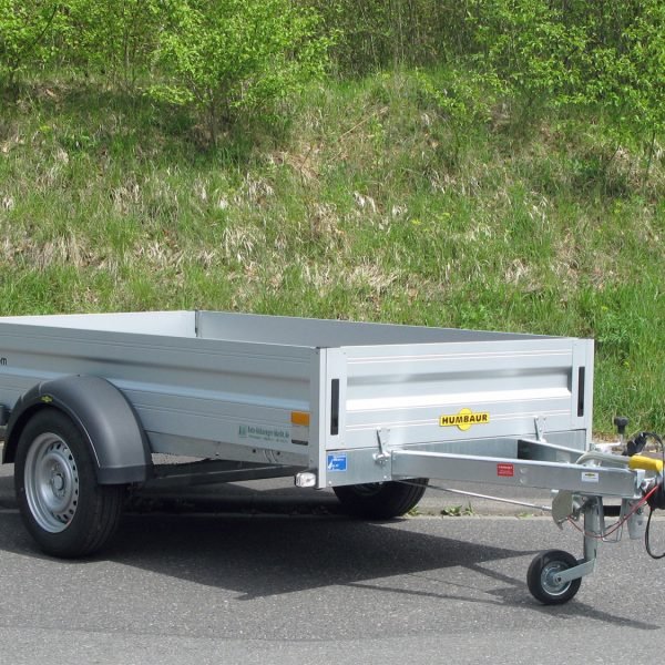 Humbaur Kastenanhänger HA132513 KV – klappbare Vorderwand – Ladefläche 251 × 131 cm – 1300 kg – Einachser – Ansicht 1