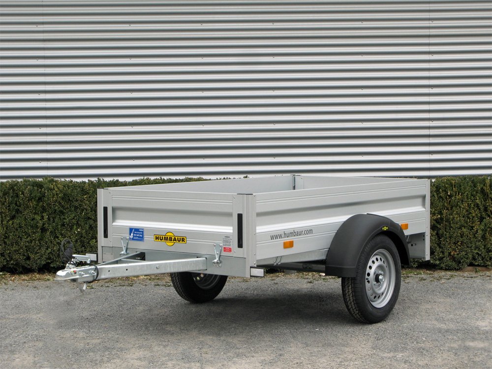 Humbaur Kastenanhänger HA752113 KV – ungebremst, mit Klappe vorne – Ladefläche 205 × 131 cm – 750 kg – Einachser – Ansicht 1