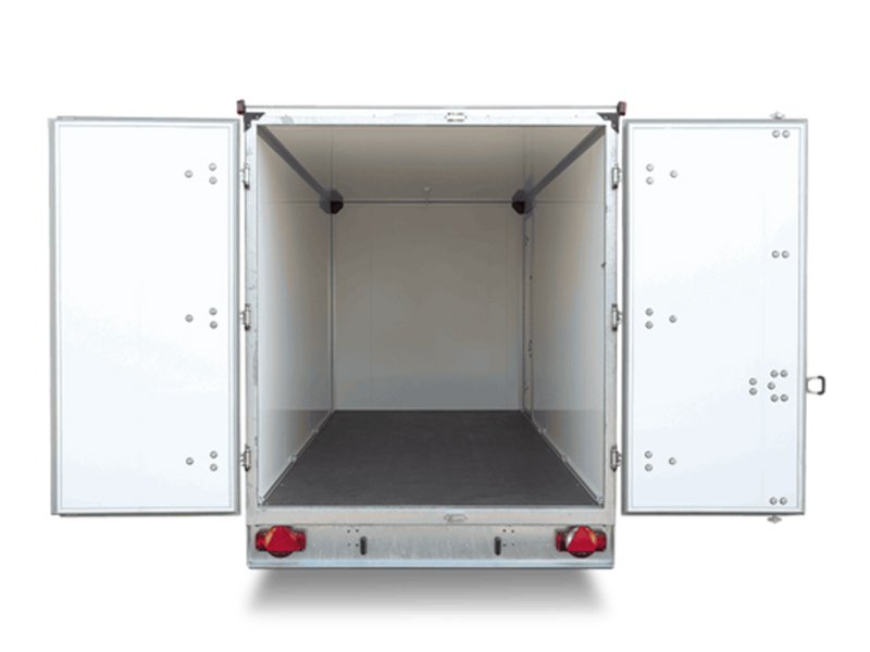 Humbaur Kofferanhänger HK 304218-20 PF30 – Sandwich 30mm Wandstärke weiß lack. – Ladefläche 418,5 × 173 cm – 3000 kg – Tandemachser – Ansicht 3
