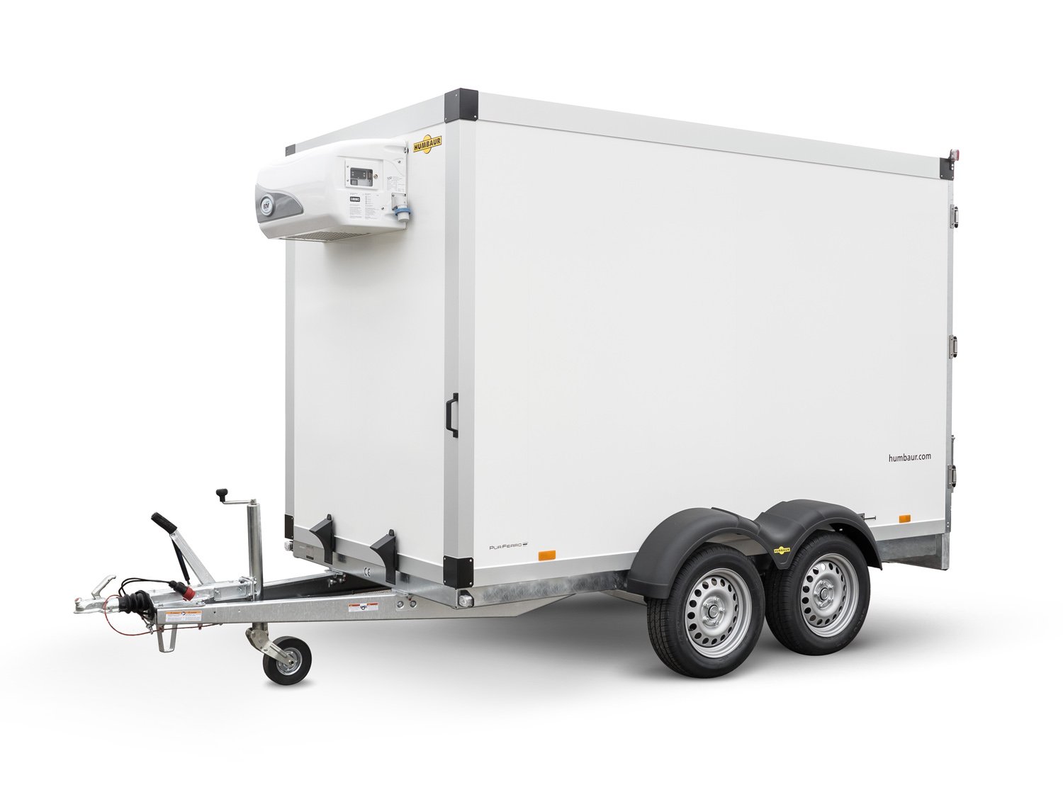 Humbaur Kühlkoffer HGK 35 42 18 - 21 PF60 Deluxe – Kühlaggregat Govi 2000 N – Ladefläche 413 × 167 cm – 3500 kg – Tandemachser – Ansicht 1