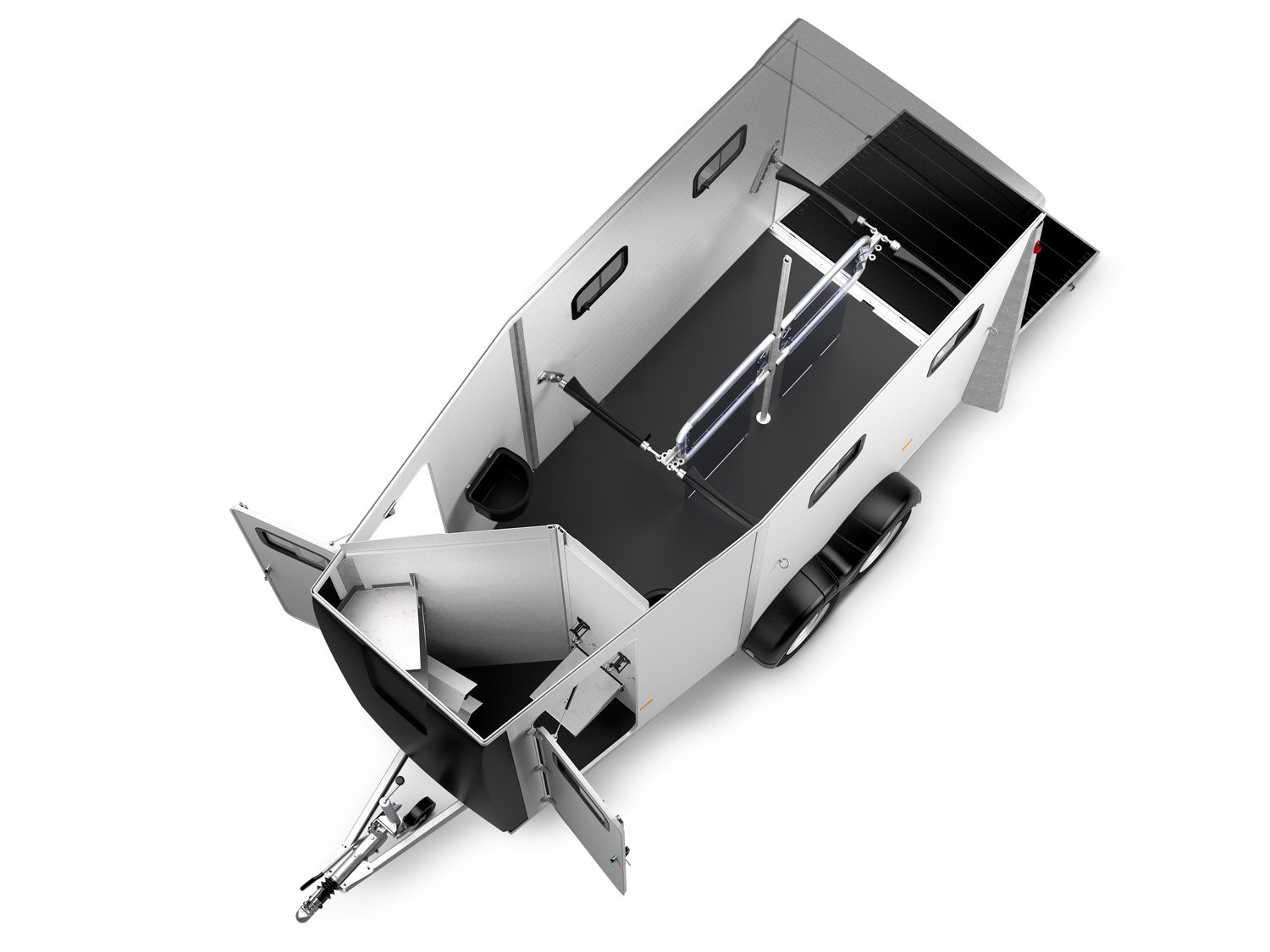 Humbaur Pferdeanhänger Notos Xtra PRO 2700 – Ladefläche 413,2 × 171,4 cm – 2700 kg – Tandemachser – Ansicht 3