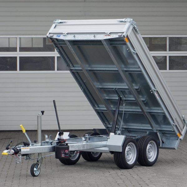 Humbaur Rückwärtskipper HUK 272715 – Handpumpe und FLEXePump – Ladefläche 268 × 150 cm – 2700 kg – Tandemachser – Ansicht 1