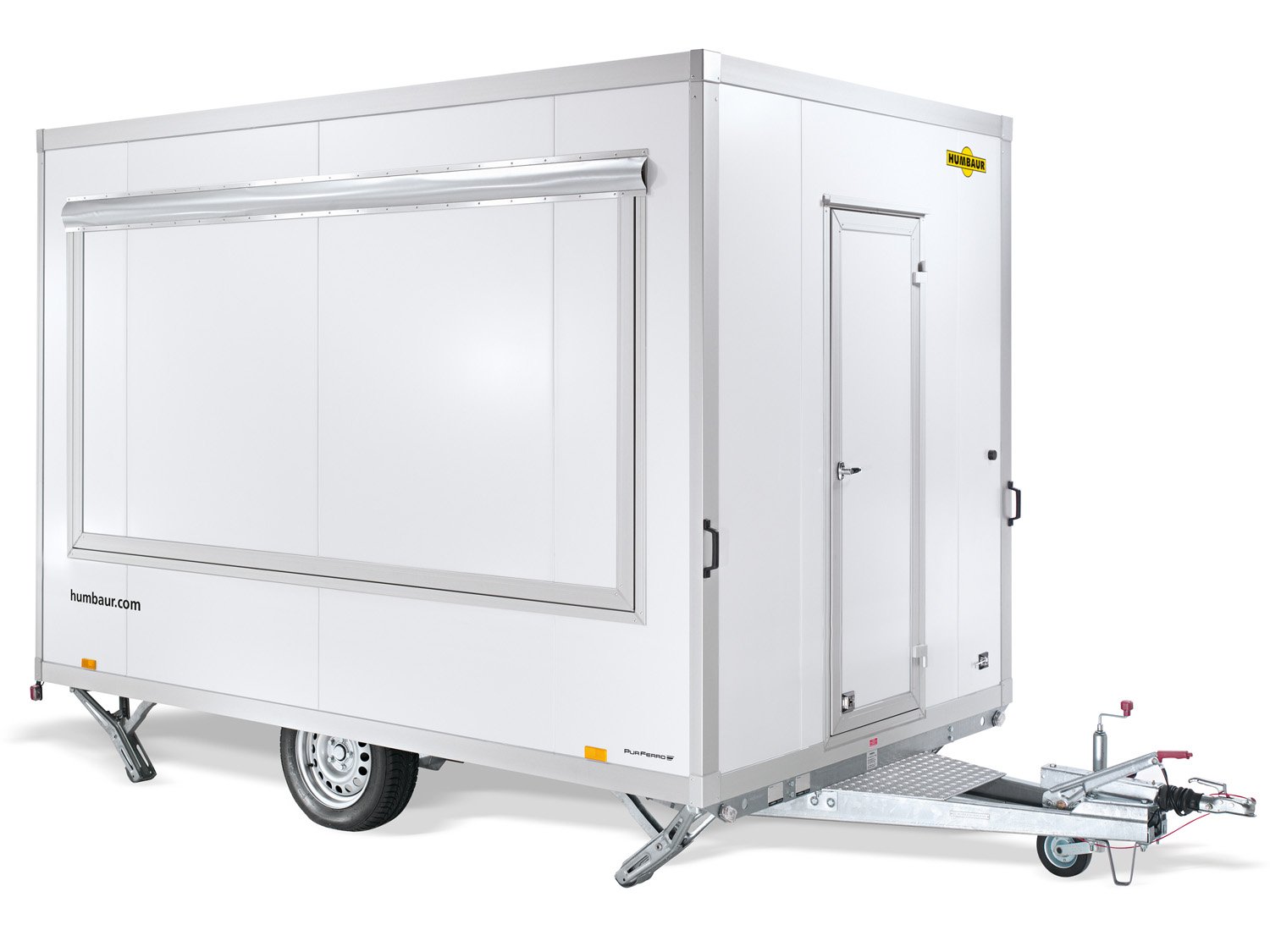 Humbaur Verkaufsanhänger HVK 18 37 22 - 24 PF30 – Ladefläche 369 × 213 cm – 1800 kg – Einachser – Ansicht 1
