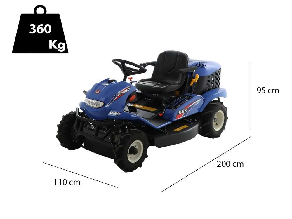 Hochgras- Iseki SRA 950A 4WD Hochgras-Aufsitzmäher – 95 cm Schnittbreite – Hydrostatik – mit Mulchfunktion – Ansicht 2