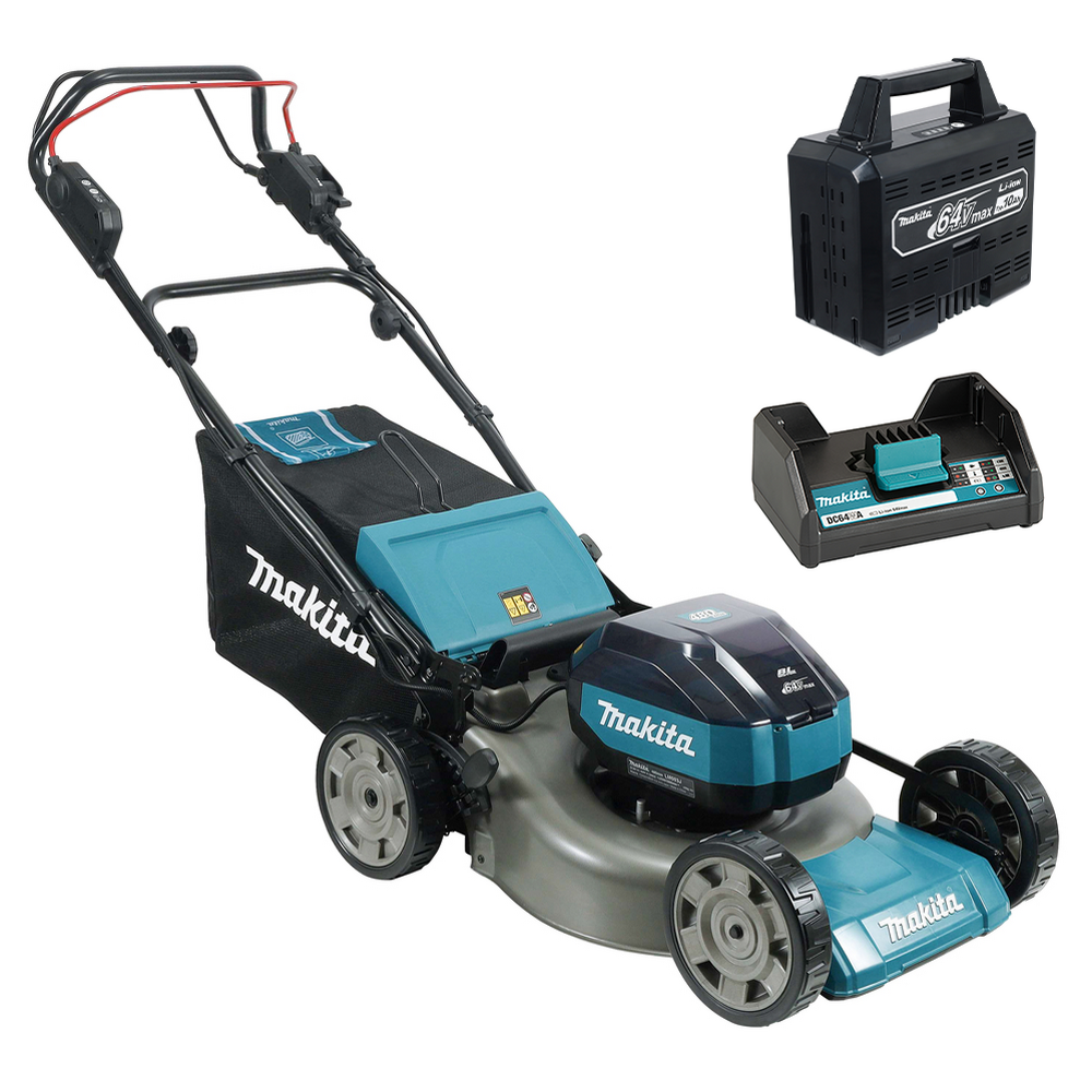 Makita LM003JB101 Akku-Rasenmäher – 48 cm Schnittbreite – mit Radantrieb – mit Fangkorb – Ansicht 1