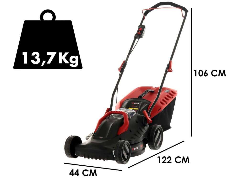 Rato RBLM40 Akku-Rasenmäher – 37 cm Schnittbreite – zum Schieben – mit Fangkorb – Ansicht 2