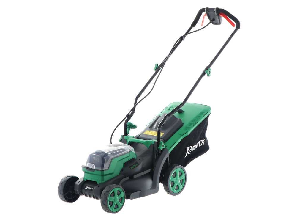 RIBIMEX PRBAT20-TON33 Akku-Rasenmäher – 34 cm Schnittbreite – zum Schieben – mit Fangkorb – Ansicht 4
