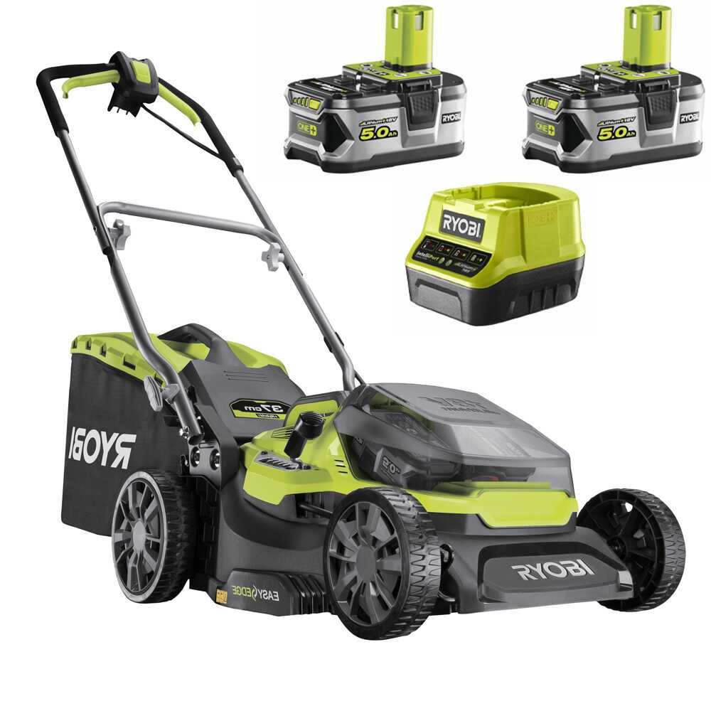 Ryobi Hybrid RY18LMH37A-250 Akku-Rasenmäher – 37 cm Schnittbreite – zum Schieben – mit Fangkorb – Ansicht 1