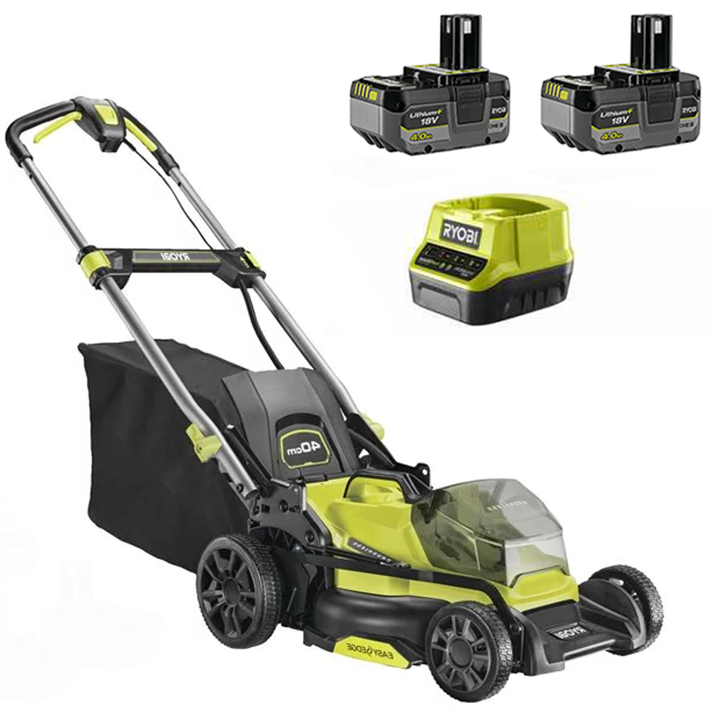 Ryobi RY18LMX40C-240 Akku-Rasenmäher – 40 cm Schnittbreite – zum Schieben – mit Fangkorb – Ansicht 1