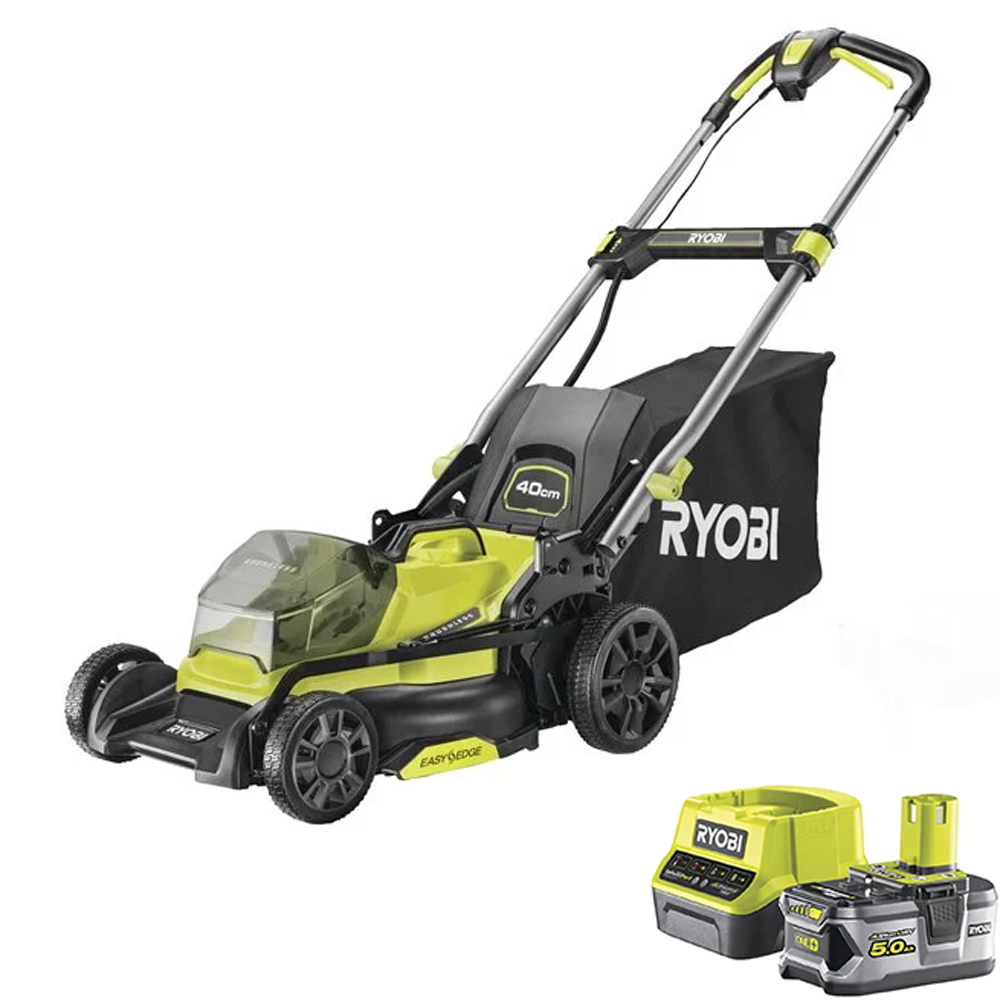 Ryobi RY18LMX40C-150 Akku-Rasenmäher – 40 cm Schnittbreite – zum Schieben – mit Fangkorb – Ansicht 1