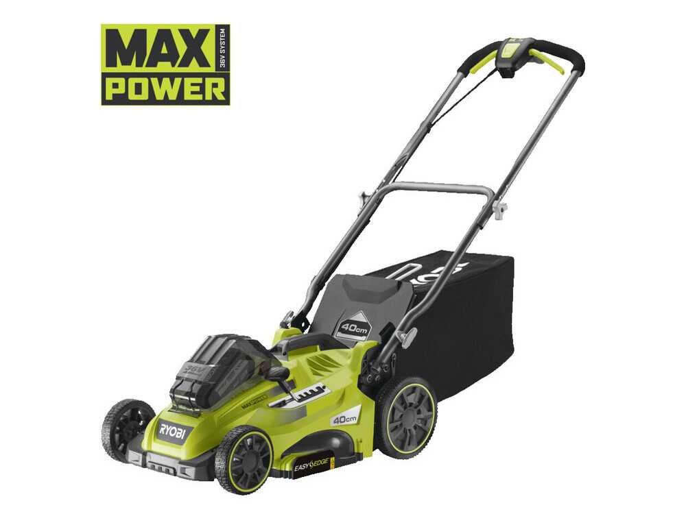 Ryobi RLM36X41H60PG Akku-Rasenmäher – 40 cm Schnittbreite – zum Schieben – mit Fangkorb – Ansicht 2