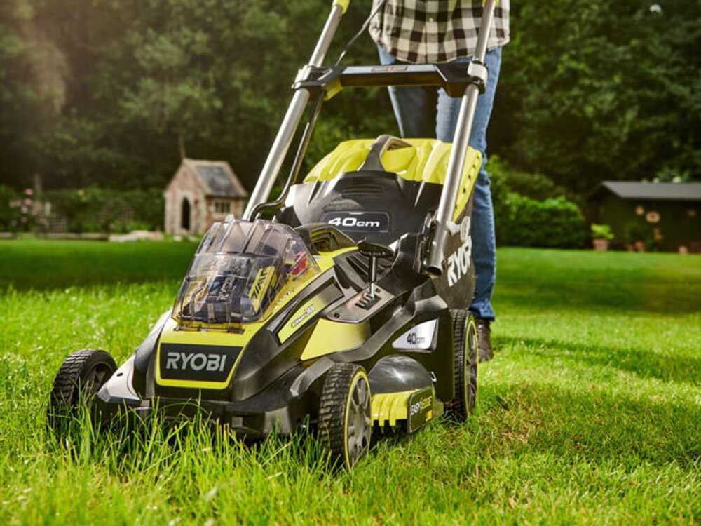 RYOBI RLM36X41H50G Akku-Rasenmäher – 40 cm Schnittbreite – zum Schieben – mit Fangkorb – Ansicht 5