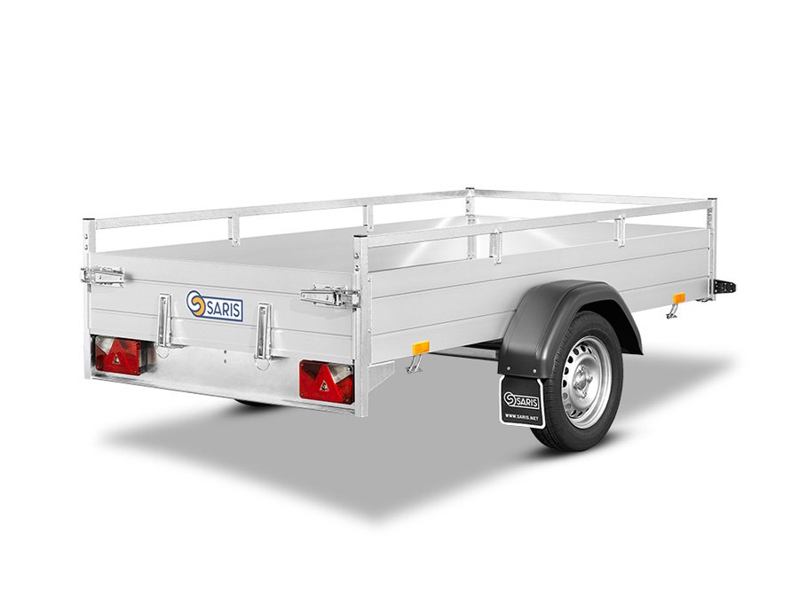 Saris Kastenanhänger MP 255 133 1350 1 – feste Vorderwand, Reling 3 seitig – Ladefläche 255 × 133 cm – 1350 kg – Einachser – Ansicht 5