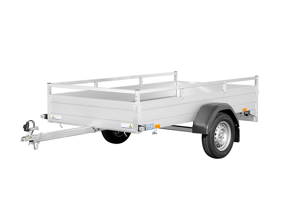 Saris Kastenanhänger MP 255 133 750 1 – feste Vorderwand mit Reling – Ladefläche 255 × 133 cm – 750 kg – Einachser – Ansicht 1