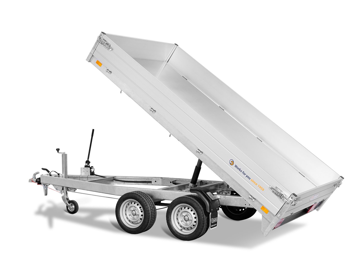 Saris Rückwärtskipper K1 306 170 2700 2 – doppelwirkende Handpumpe – Ladefläche 306 × 170 cm – 2700 kg – Tandemachser – Ansicht 2