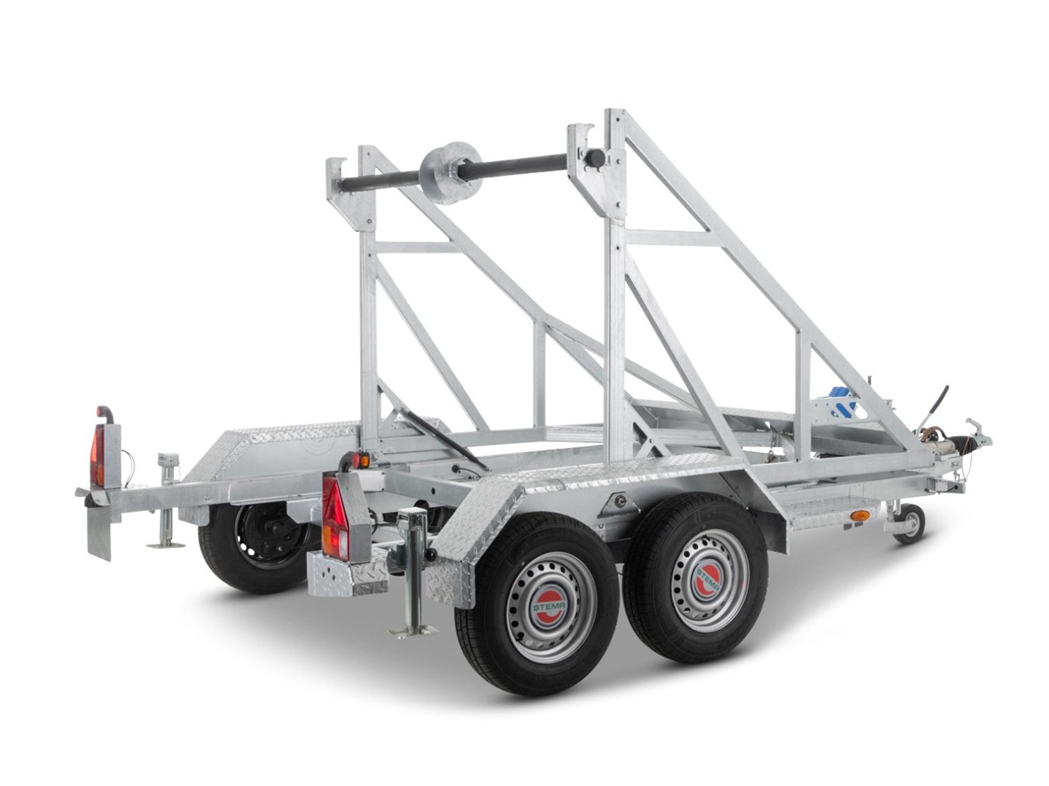 STEMA Kabeltrommelanhänger KT O2 27-30-25.2 – Kabeltrommelanhänger – Ladefläche 260 × 174 cm – 2700 kg – Tandemachser – Ansicht 2