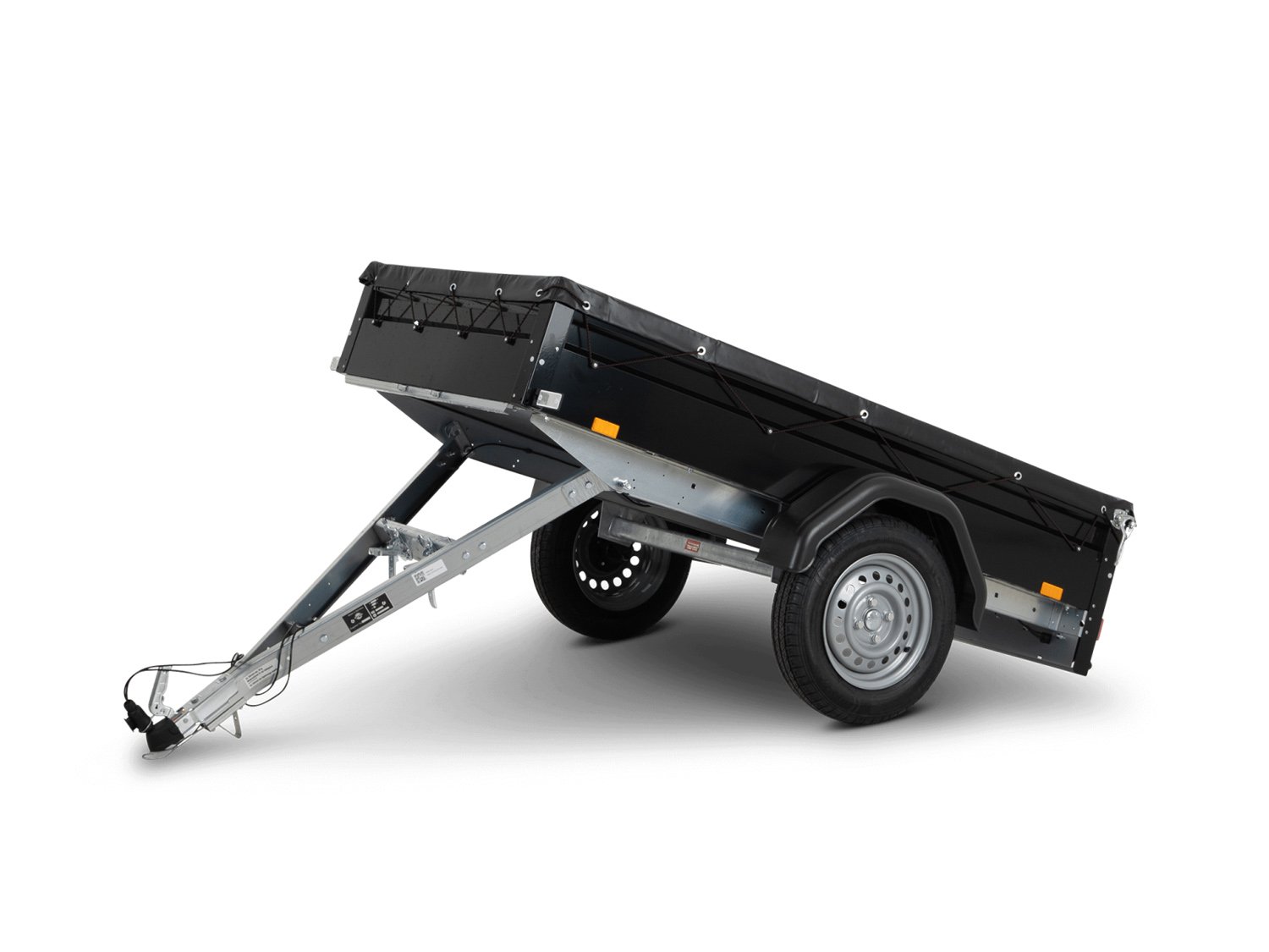 STEMA Kastenanhänger FT 7.5-20-10.1 KD – Kippdeichsel, Flachplane, Blacknose – Ladefläche 201 × 108 cm – 750 kg – Einachser – Ansicht 1
