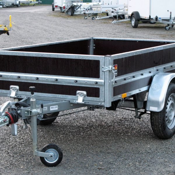 STEMA Kastenanhänger HZ 10-20-12.1 C Woodoxx – Holzanhänger mit 100km/h und 40er Bordwandhöhe – Ladefläche 201 × 115 cm – 1000 kg – Einachser – Ansicht 1