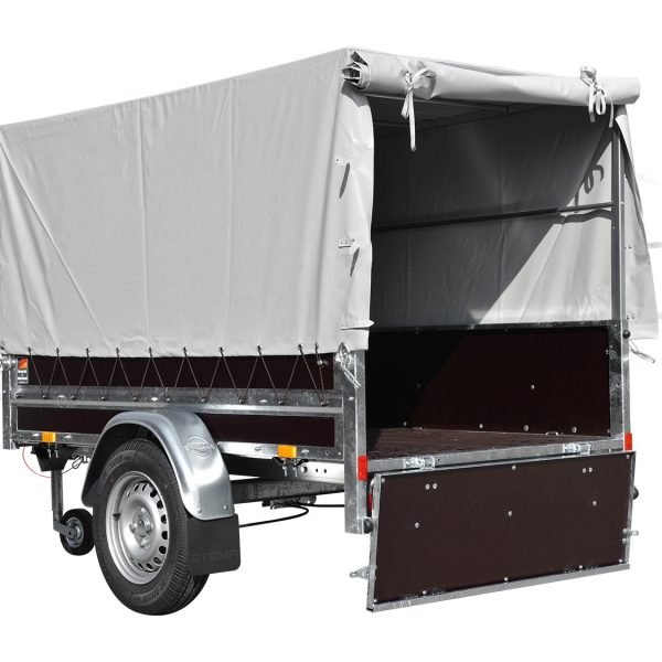 STEMA Kastenanhänger HZ 7.5-20-12.1 C Woodoxx – Holzanhänger mit Hochplane – Ladefläche 201 × 115 cm – 750 kg – Einachser – Ansicht 1